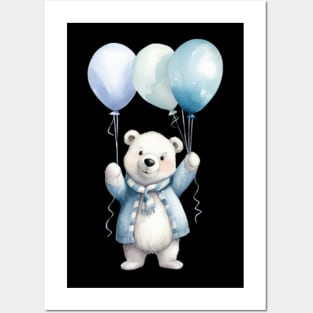 white cute bear Posters and Art